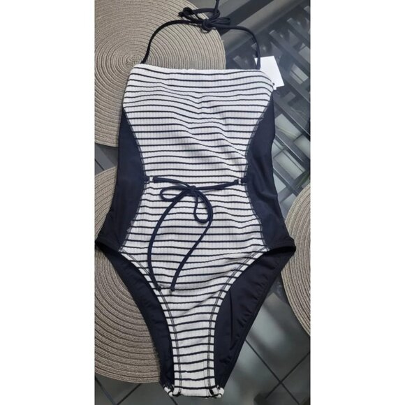 COPY - ROBIN PICCONE One Piece Swimsuit Black Size 8 Striped - Picture 3 of 10